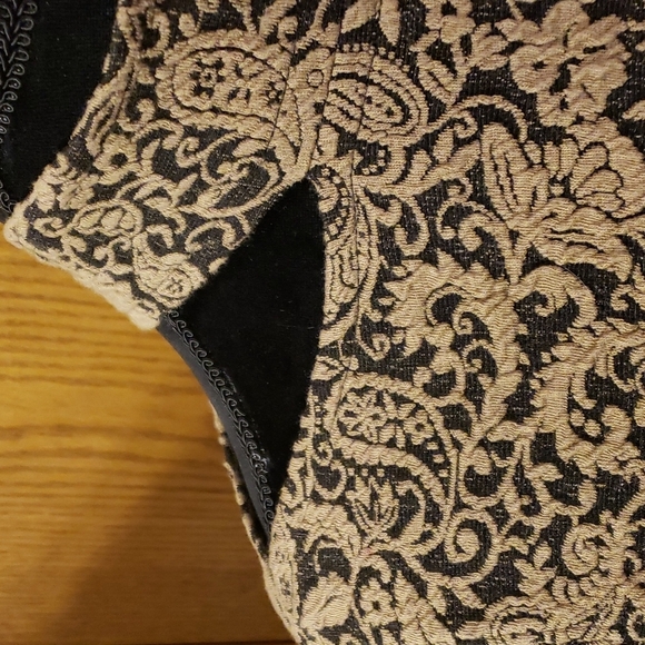 Free people keyhole shoulder open back long sleeve brocade style dress - Picture 3 of 7